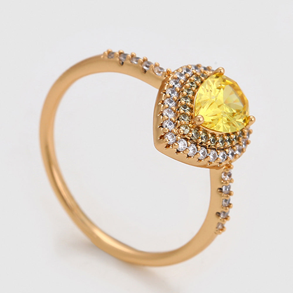 Pozlacený Slitinový Prsten se Žlutým Emporia® Křišťálem a Bílým Emporia® Křišťálem 4 