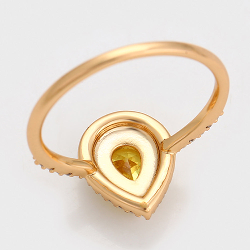 Pozlacený Slitinový Prsten se Žlutým Emporia® Křišťálem a Bílým Emporia® Křišťálem 6 