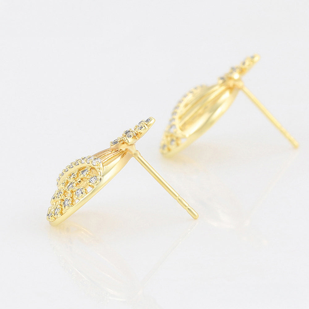 Pozlacená Slitinová Sada s Bílým Emporia® Křišťálem ( Náušnice+Přívěsek ) 6 