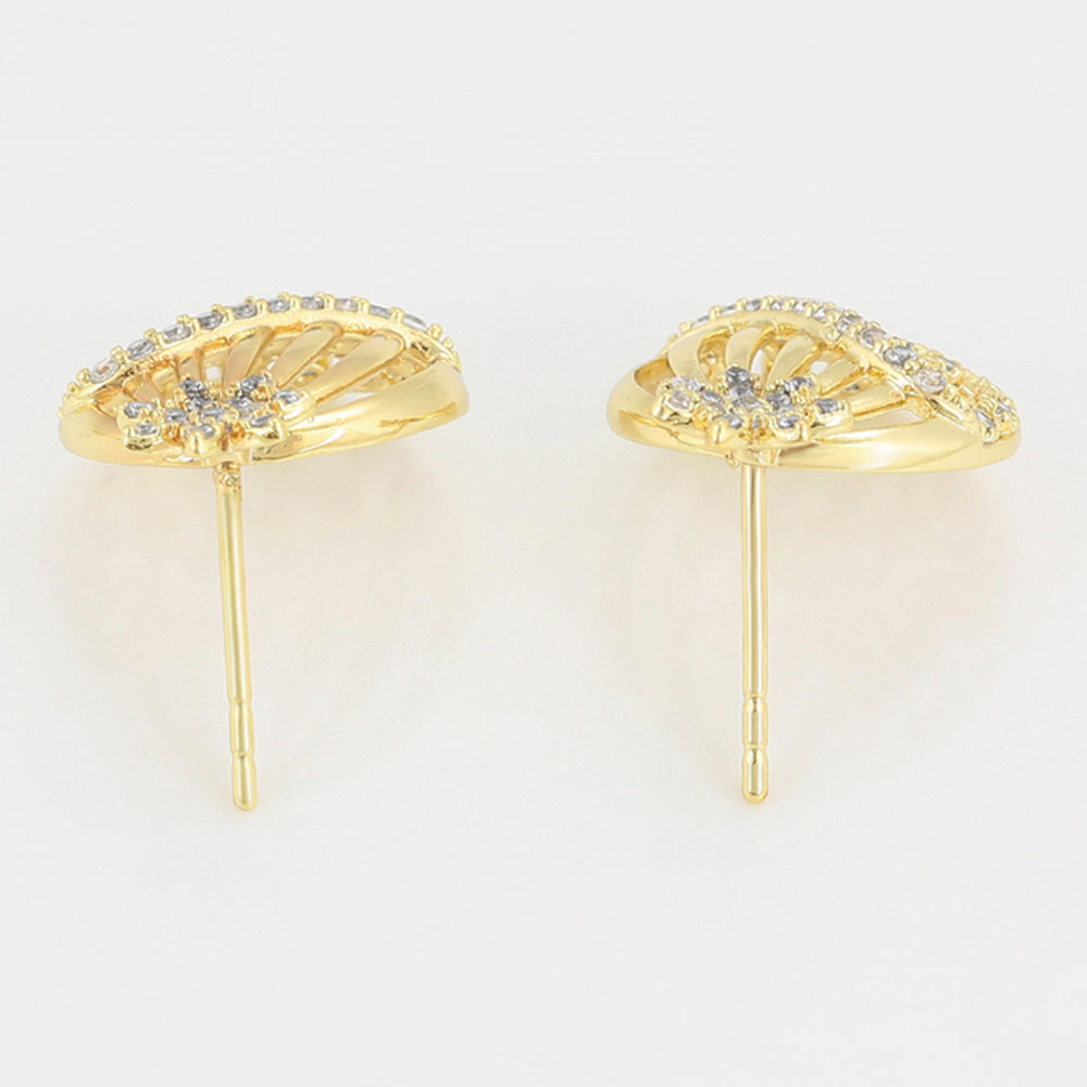 Pozlacená Slitinová Sada s Bílým Emporia® Křišťálem ( Náušnice+Přívěsek )