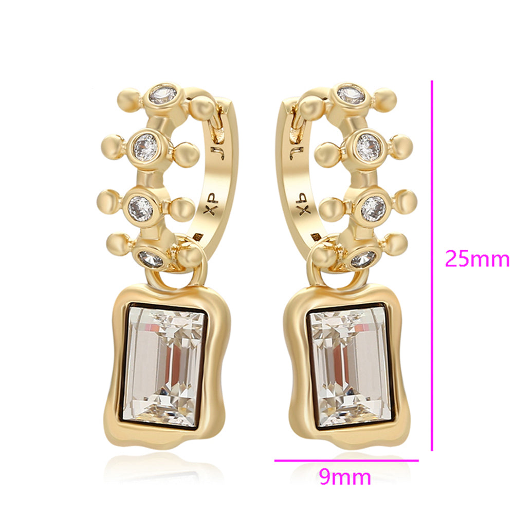 Pozlacené Slitinové Náušnice s Bílým Emporia® Křišťálem 2 