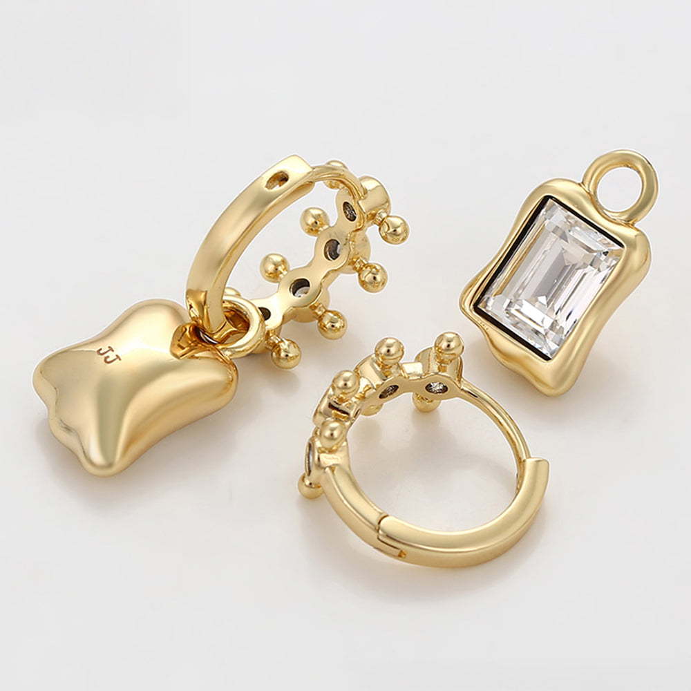 Pozlacené Slitinové Náušnice s Bílým Emporia® Křišťálem 7 