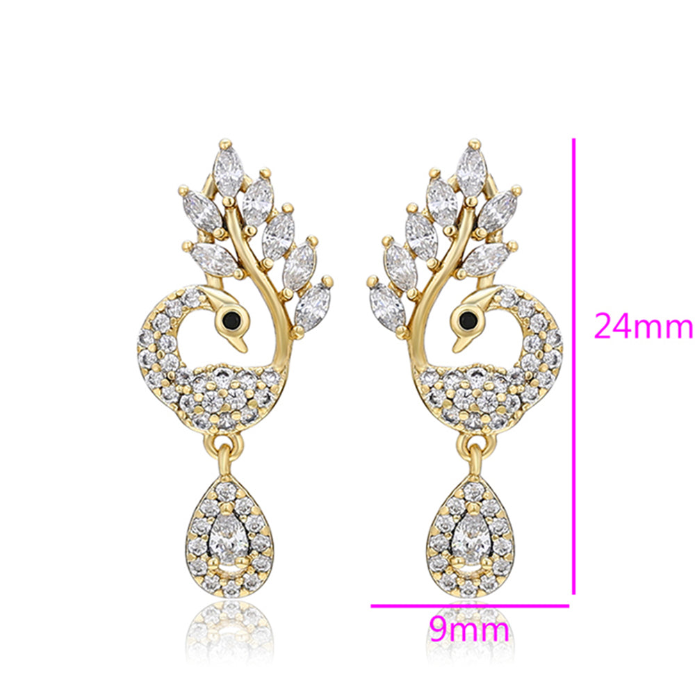 Pozlacené Slitinové Náušnice s Bílým Emporia® Křišťálem 2 