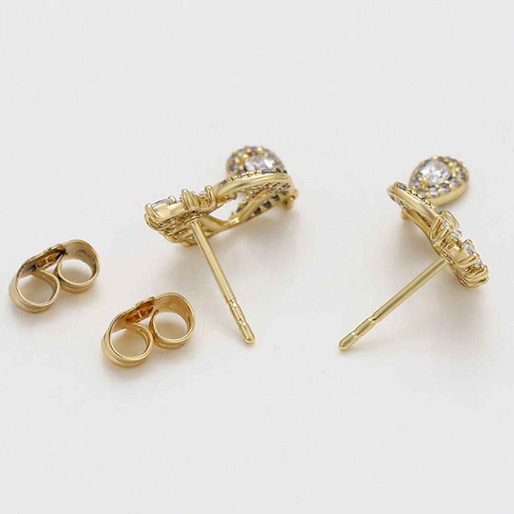 Pozlacené Slitinové Náušnice s Bílým Emporia® Křišťálem 5 