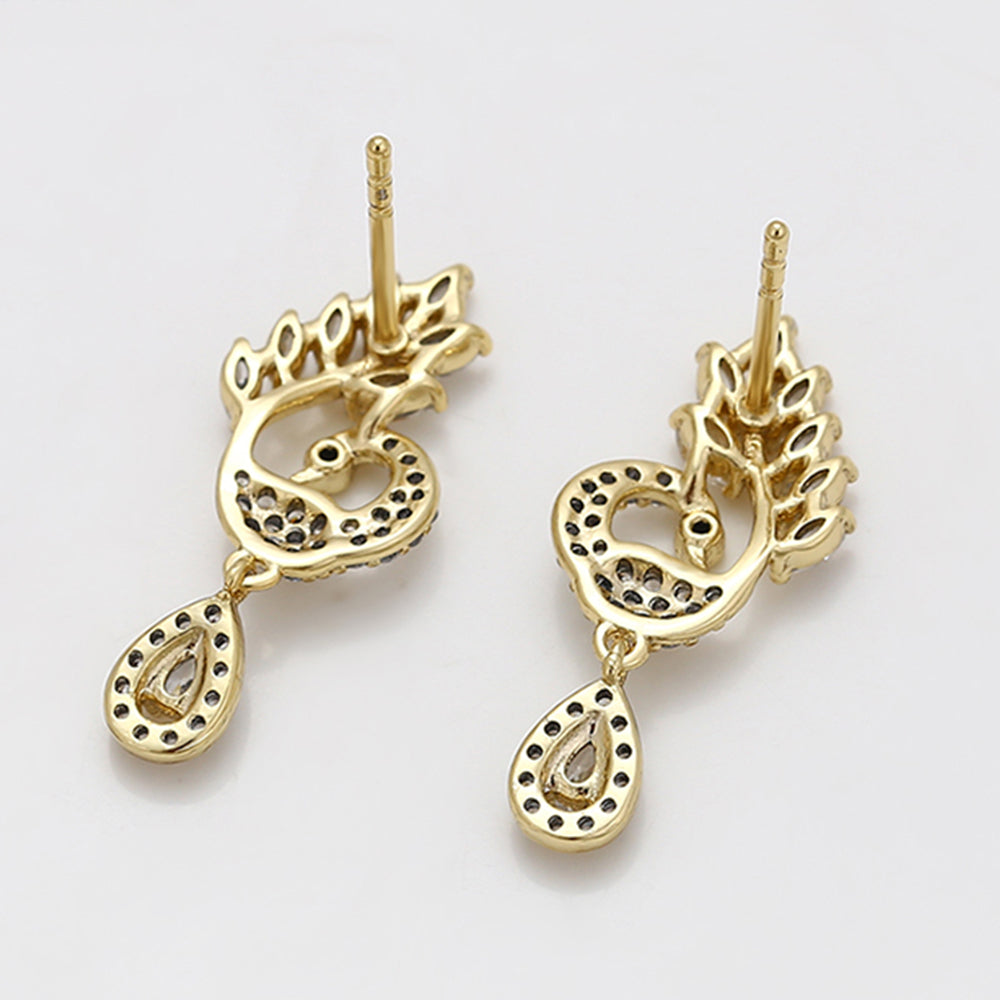 Pozlacené Slitinové Náušnice s Bílým Emporia® Křišťálem 7 