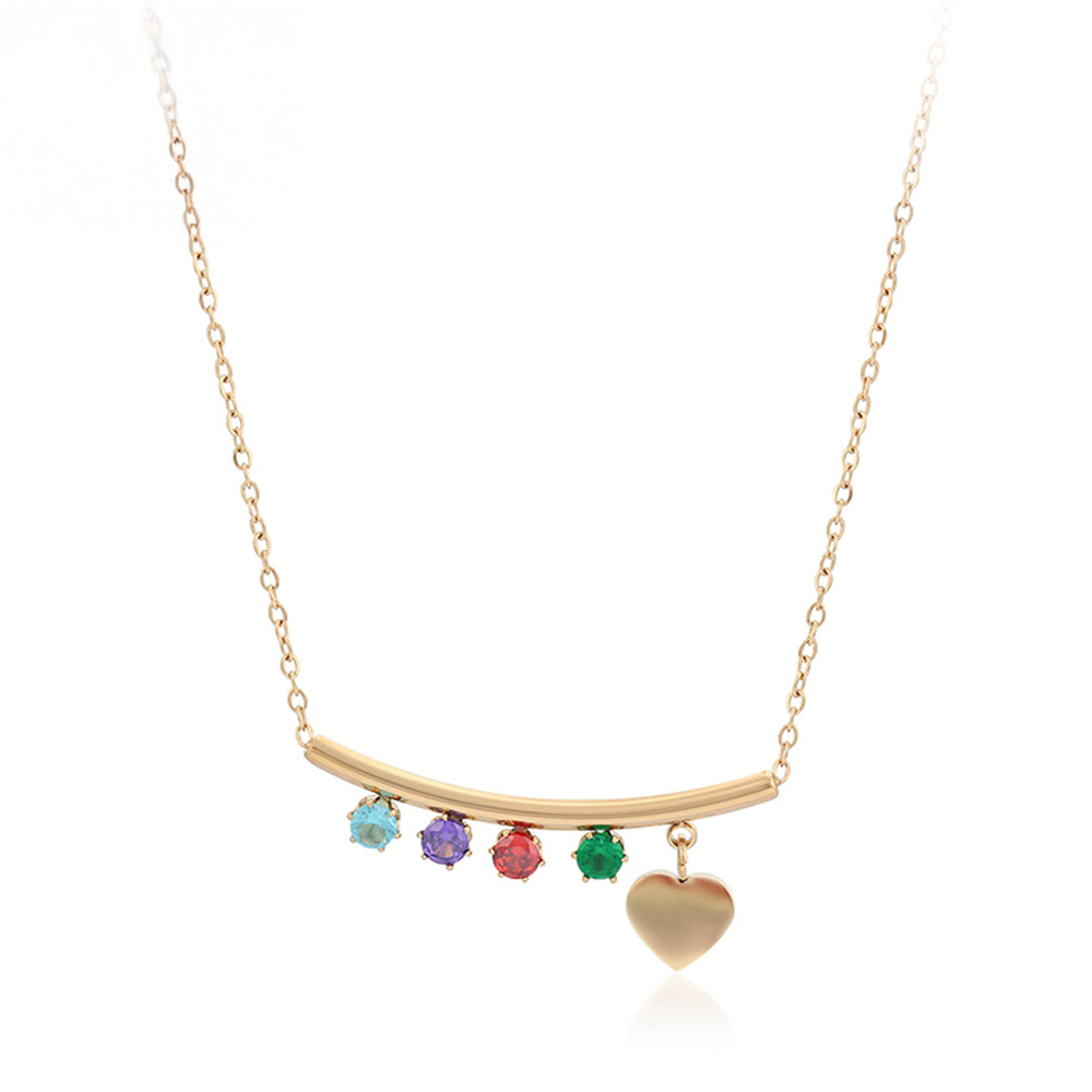 Pozlacený Slitinový Náhrdelník s Červeným Emporia® Křišťálem a se Zeleným Emporia® Křišťálem