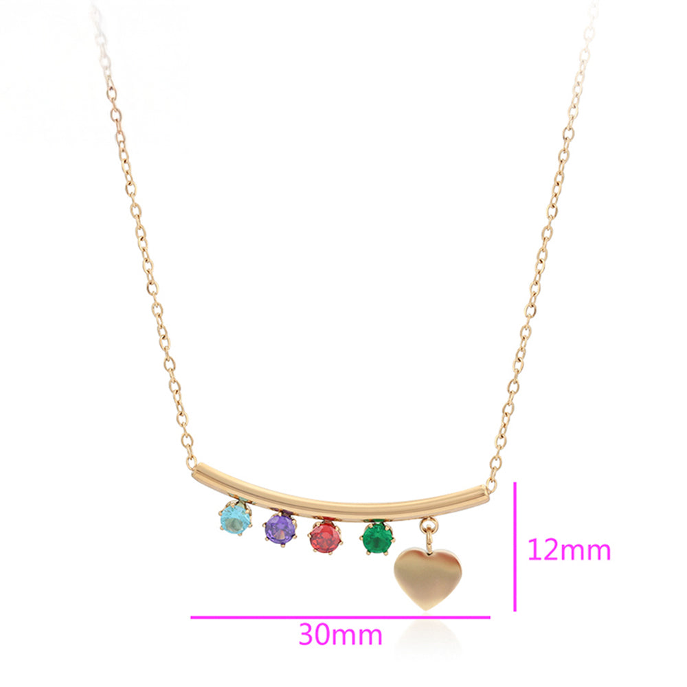 Pozlacený Slitinový Náhrdelník s Červeným Emporia® Křišťálem a se Zeleným Emporia® Křišťálem