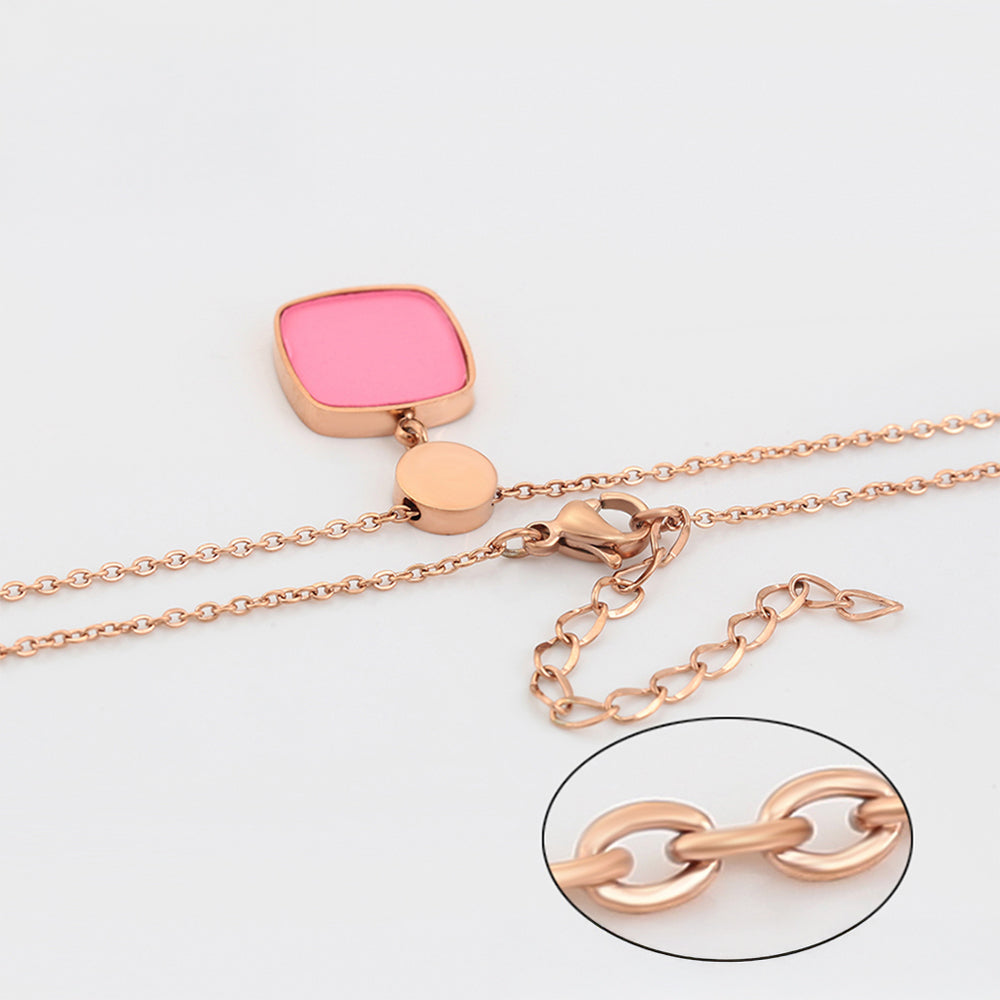 Pozlacený Slitinový Náhrdelník s Růžovým Emporia® Křišťálem 6 