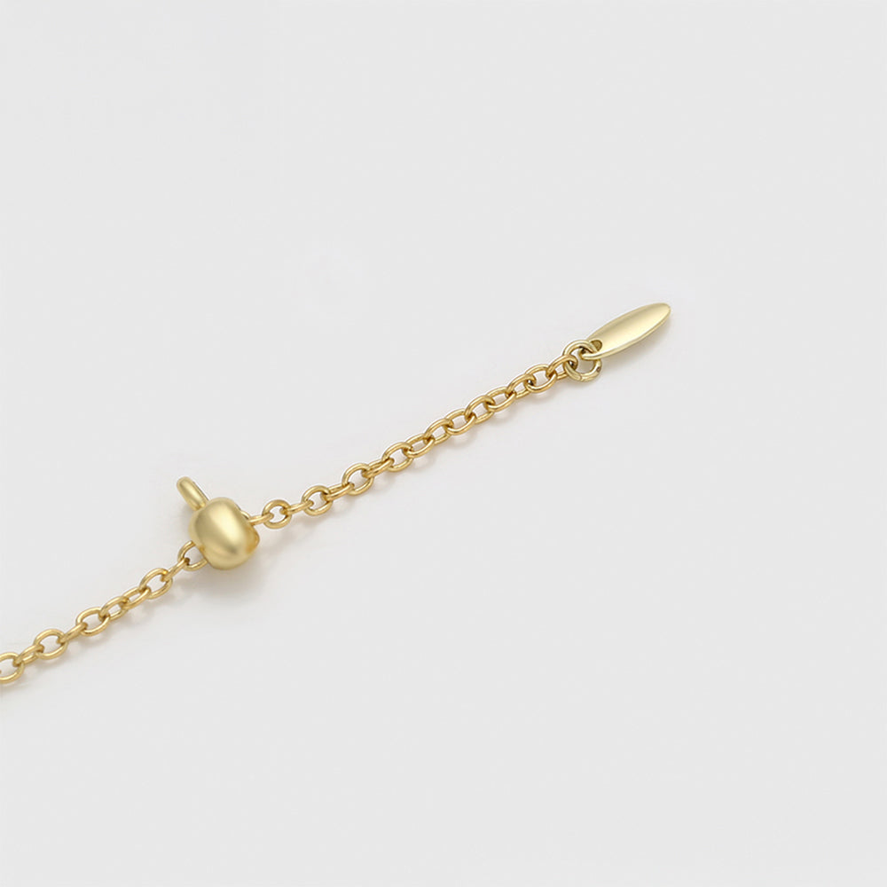 Pozlacený Slitinový Náramek se Skleněná Perla a Bílým Emporia® Křišťálem