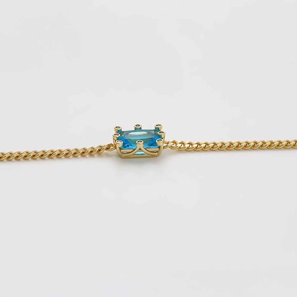 Pozlacený Slitinový Náramek s Modrým Emporia® Křišťálem