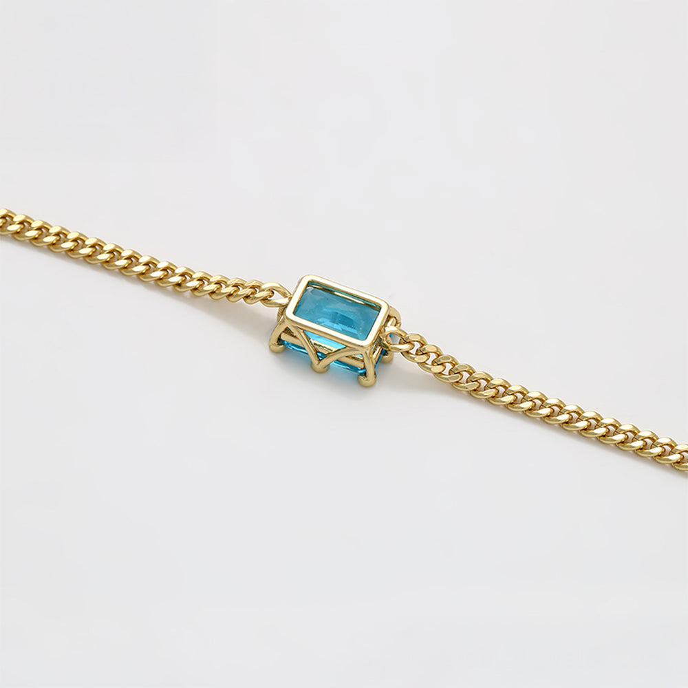 Pozlacený Slitinový Náramek s Modrým Emporia® Křišťálem 6 