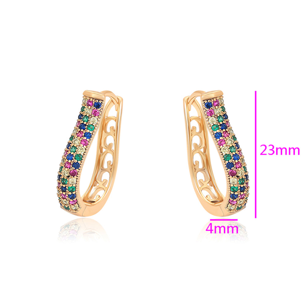 Pozlacené Slitinové Náušnice s Červeným Emporia® Křišťálem a Modrým Emporia® Křišťálem