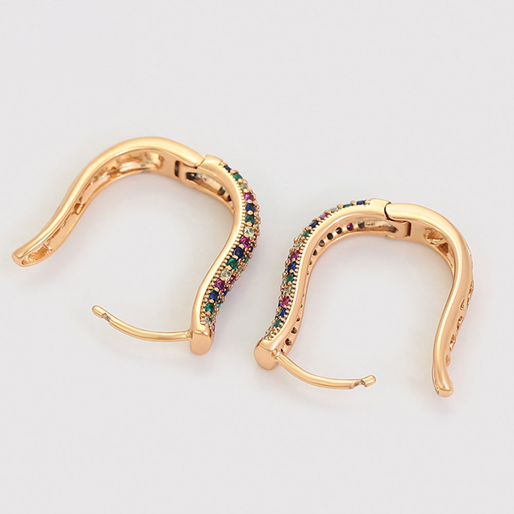 Pozlacené Slitinové Náušnice s Červeným Emporia® Křišťálem a Modrým Emporia® Křišťálem 3 