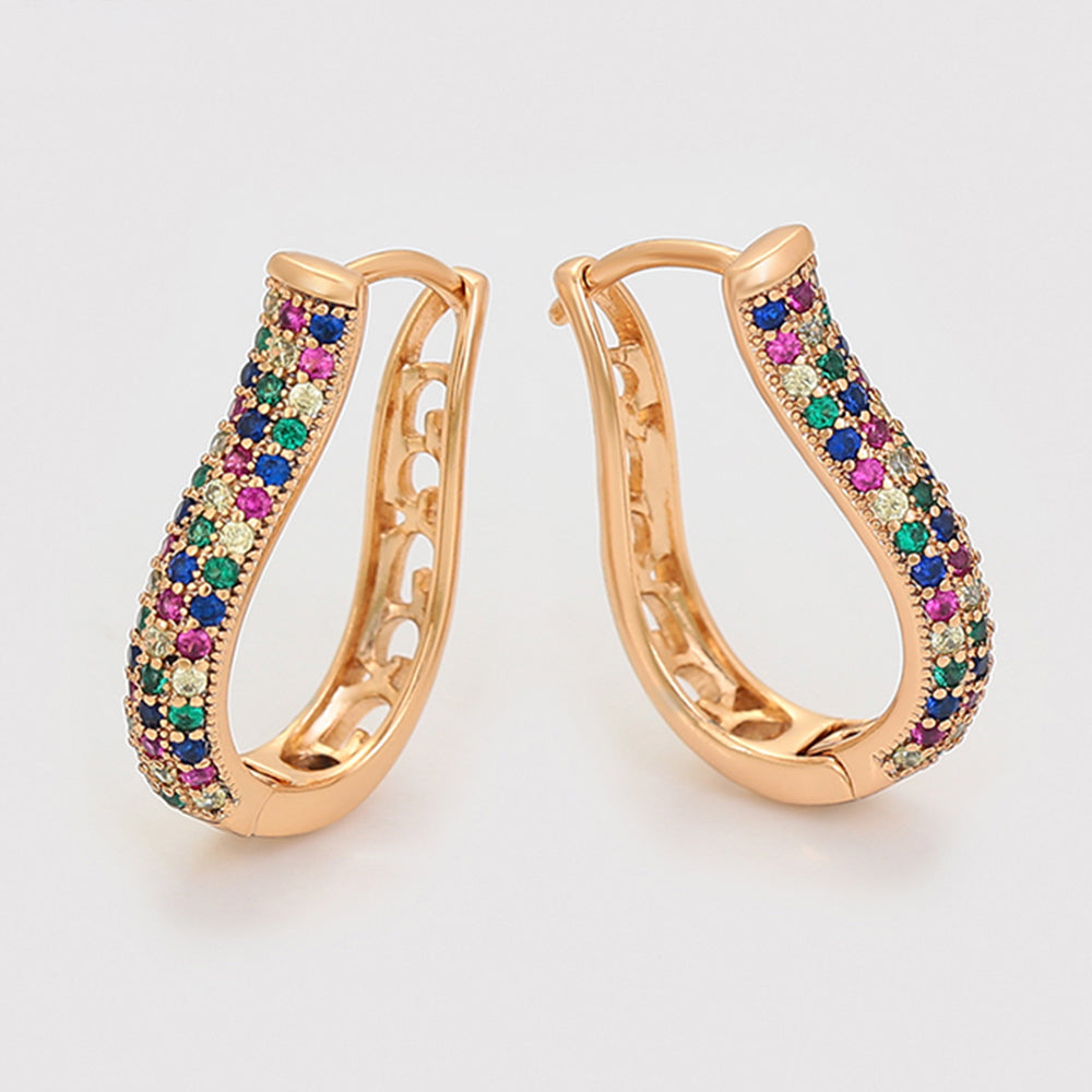 Pozlacené Slitinové Náušnice s Červeným Emporia® Křišťálem a Modrým Emporia® Křišťálem 4 