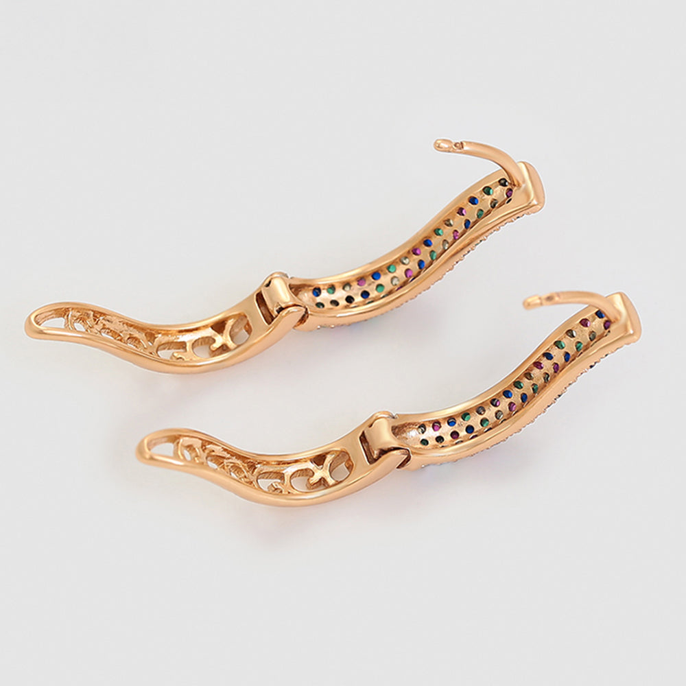 Pozlacené Slitinové Náušnice s Červeným Emporia® Křišťálem a Modrým Emporia® Křišťálem 5 