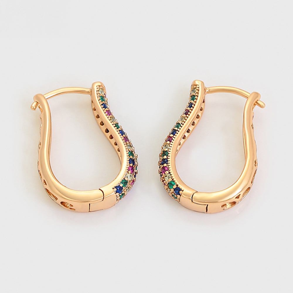 Pozlacené Slitinové Náušnice s Červeným Emporia® Křišťálem a Modrým Emporia® Křišťálem 6 