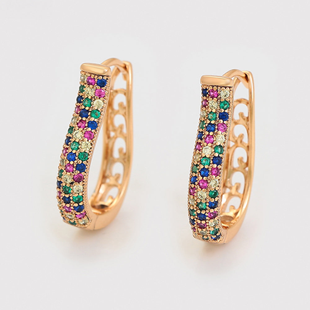 Pozlacené Slitinové Náušnice s Červeným Emporia® Křišťálem a Modrým Emporia® Křišťálem 7 