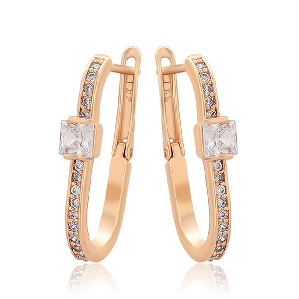 Pozlacené Slitinové Náušnice s Bílým Emporia® Křišťálem 1 