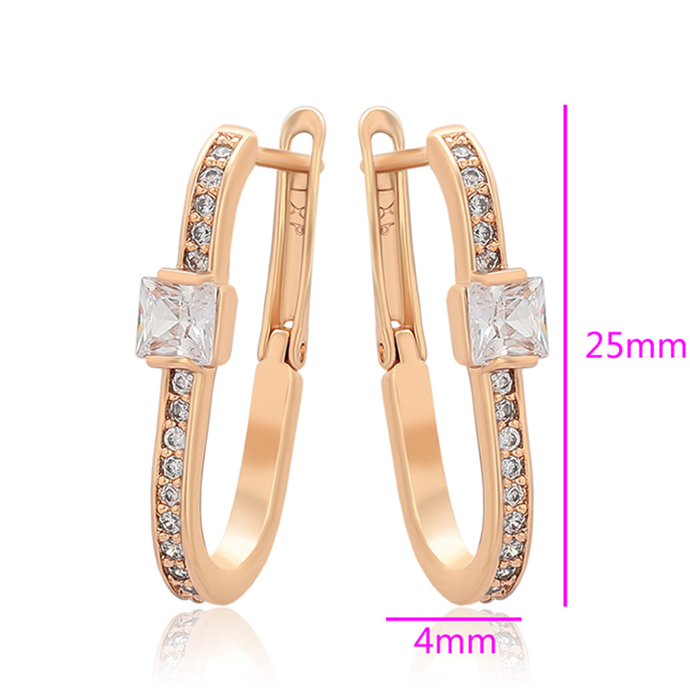 Pozlacené Slitinové Náušnice s Bílým Emporia® Křišťálem 2 