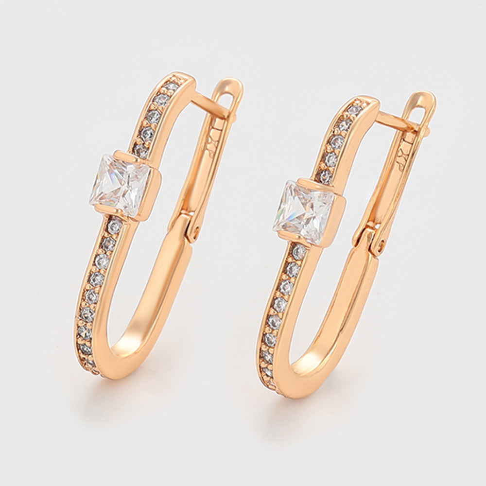 Pozlacené Slitinové Náušnice s Bílým Emporia® Křišťálem 3 