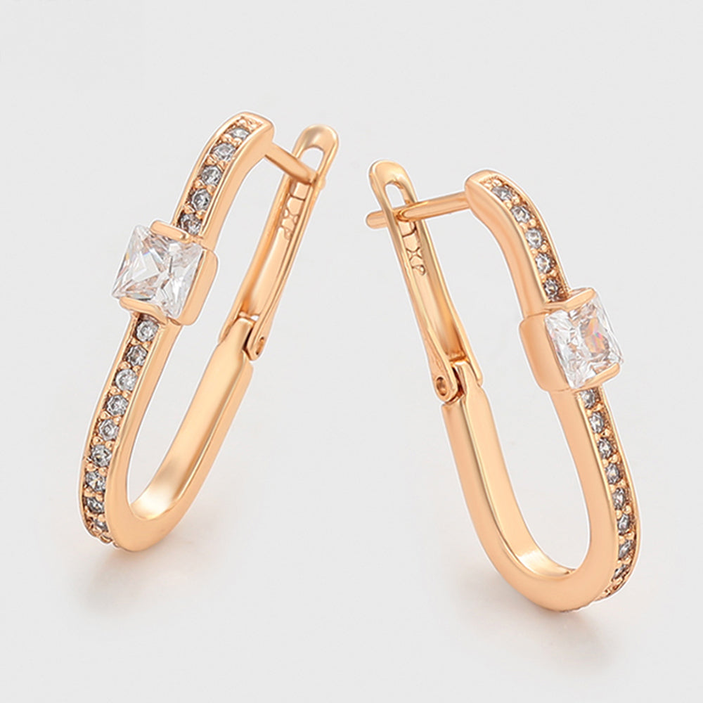 Pozlacené Slitinové Náušnice s Bílým Emporia® Křišťálem 4 