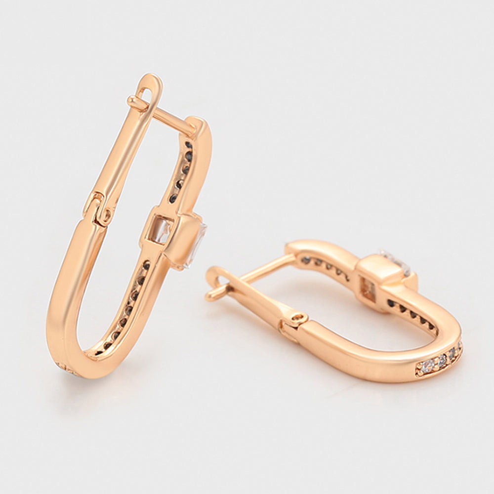 Pozlacené Slitinové Náušnice s Bílým Emporia® Křišťálem 5 