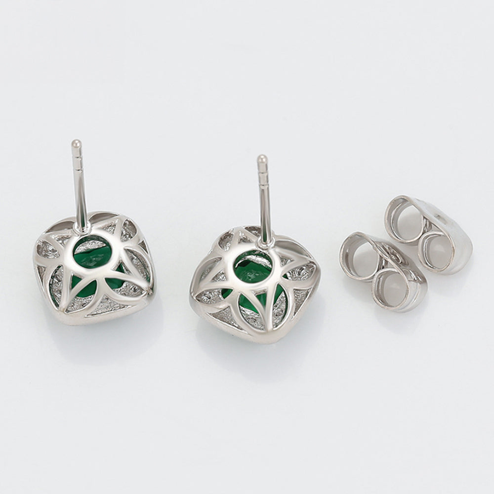 Pozlacené Slitinové Náušnice se Zeleným Emporia® Křišťálem a Bílým Emporia® Křišťálem