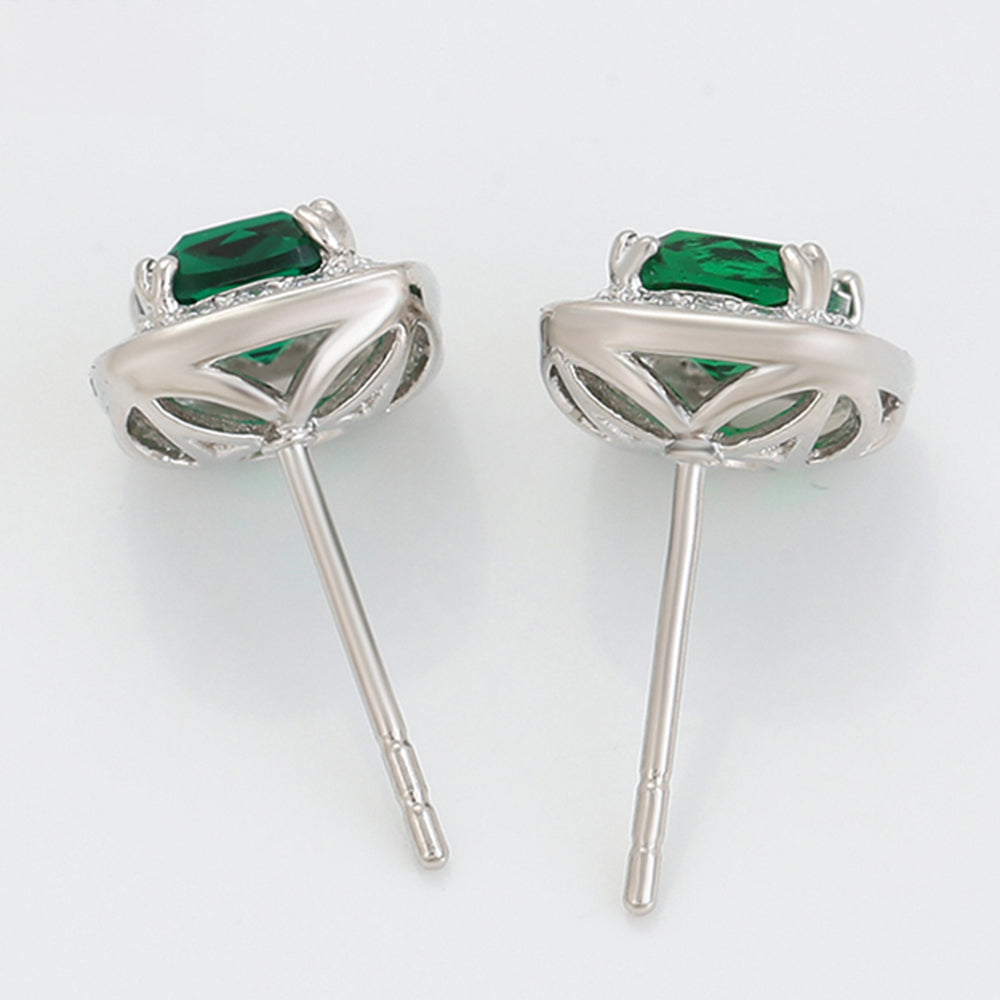 Pozlacené Slitinové Náušnice se Zeleným Emporia® Křišťálem a Bílým Emporia® Křišťálem 6 