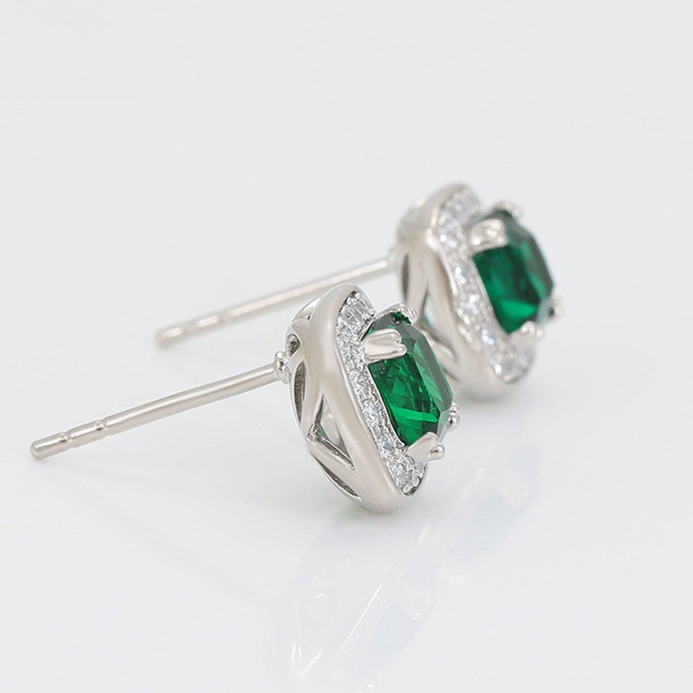 Pozlacené Slitinové Náušnice se Zeleným Emporia® Křišťálem a Bílým Emporia® Křišťálem 7 