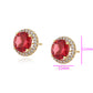 Pozlacené Slitinové Náušnice s Červeným Emporia® Křišťálem a Bílým Emporia® Křišťálem