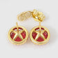 Pozlacené Slitinové Náušnice s Červeným Emporia® Křišťálem a Bílým Emporia® Křišťálem
