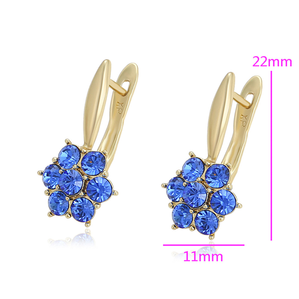 Pozlacené Slitinové Náušnice s Modrým Emporia® Křišťálem 2 