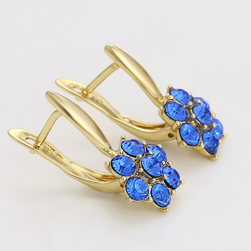 Pozlacené Slitinové Náušnice s Modrým Emporia® Křišťálem 3 