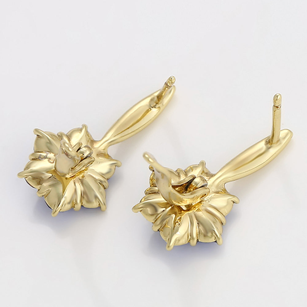 Pozlacené Slitinové Náušnice s Modrým Emporia® Křišťálem 5 