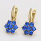 Pozlacené Slitinové Náušnice s Modrým Emporia® Křišťálem