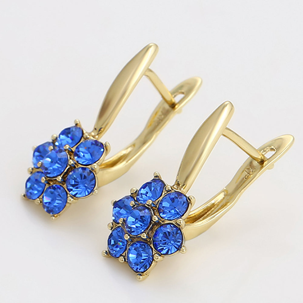 Pozlacené Slitinové Náušnice s Modrým Emporia® Křišťálem 7 