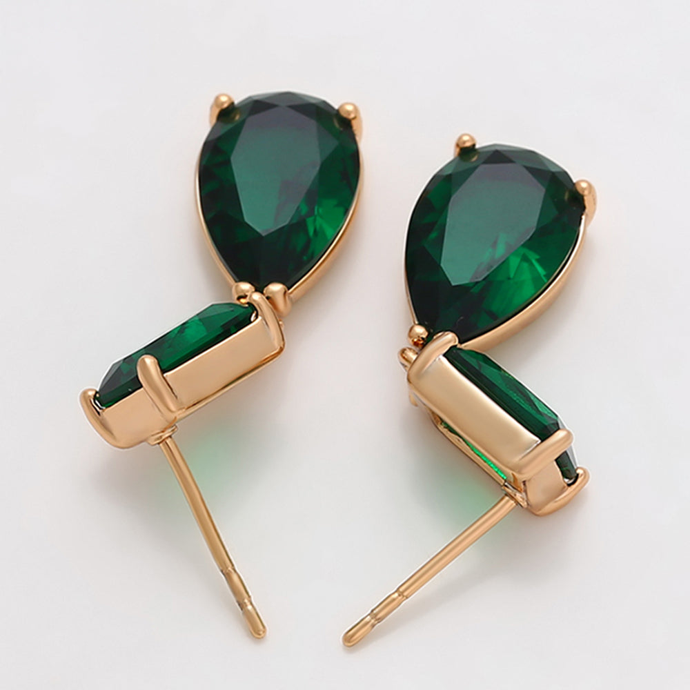 Pozlacené Slitinové Náušnice se Zeleným Emporia® Křišťálem