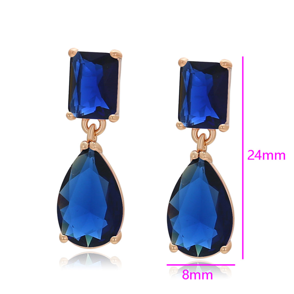 Pozlacené Slitinové Náušnice s Modrým Emporia® Křišťálem