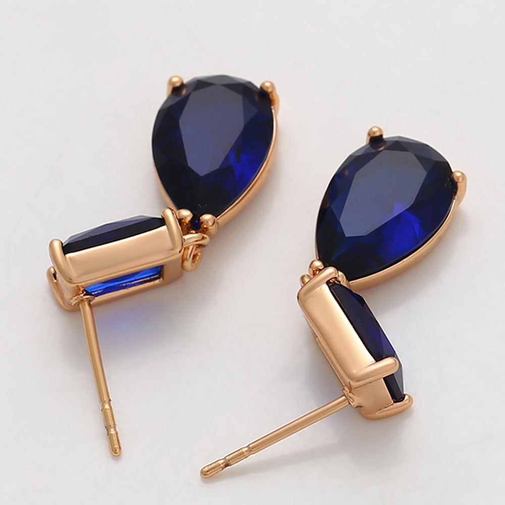 Pozlacené Slitinové Náušnice s Modrým Emporia® Křišťálem