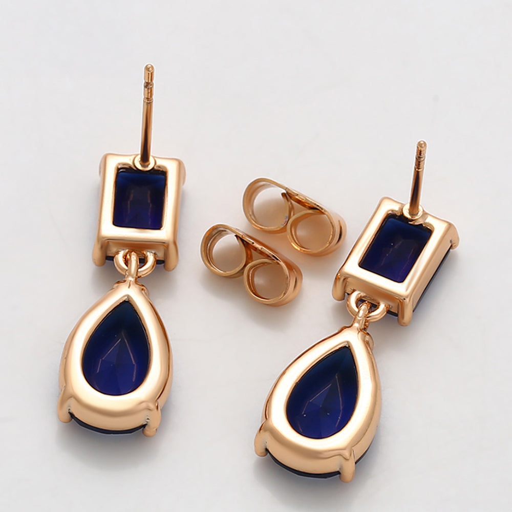 Pozlacené Slitinové Náušnice s Modrým Emporia® Křišťálem