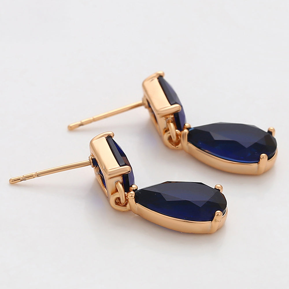 Pozlacené Slitinové Náušnice s Modrým Emporia® Křišťálem 5 