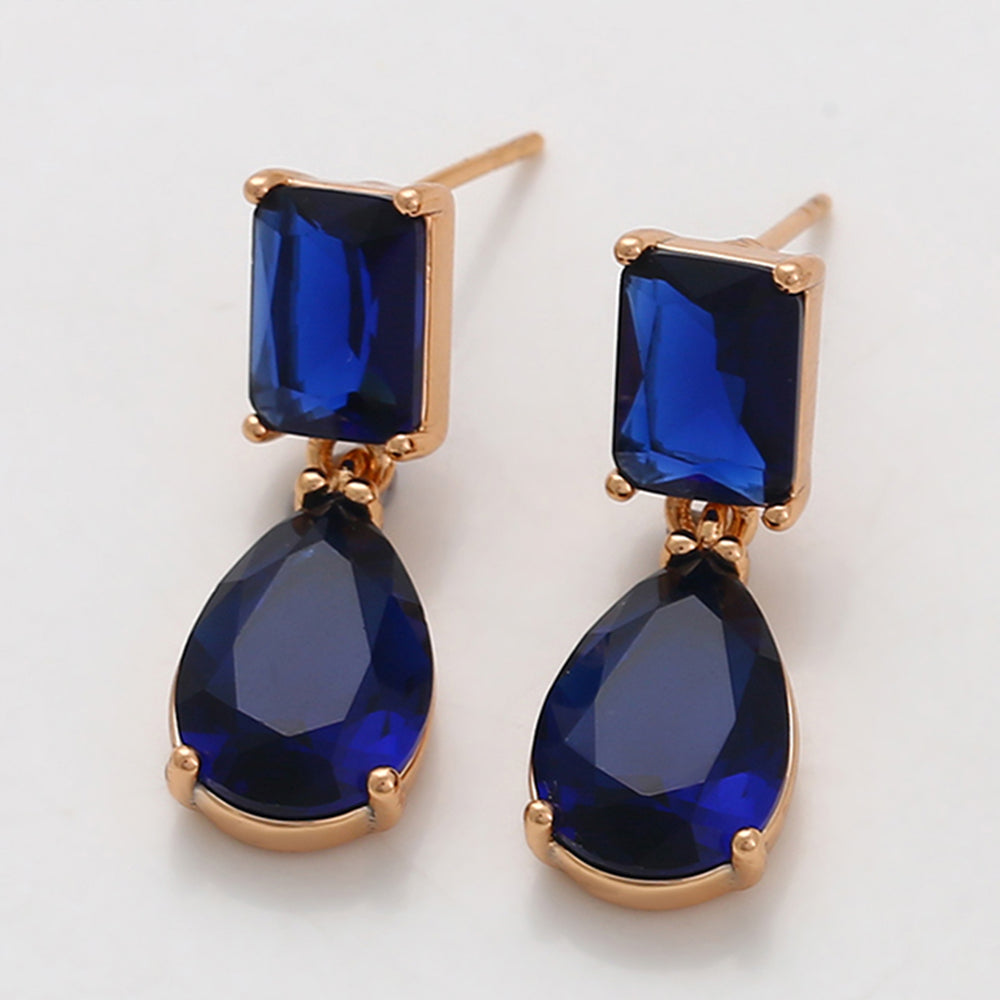 Pozlacené Slitinové Náušnice s Modrým Emporia® Křišťálem 6 