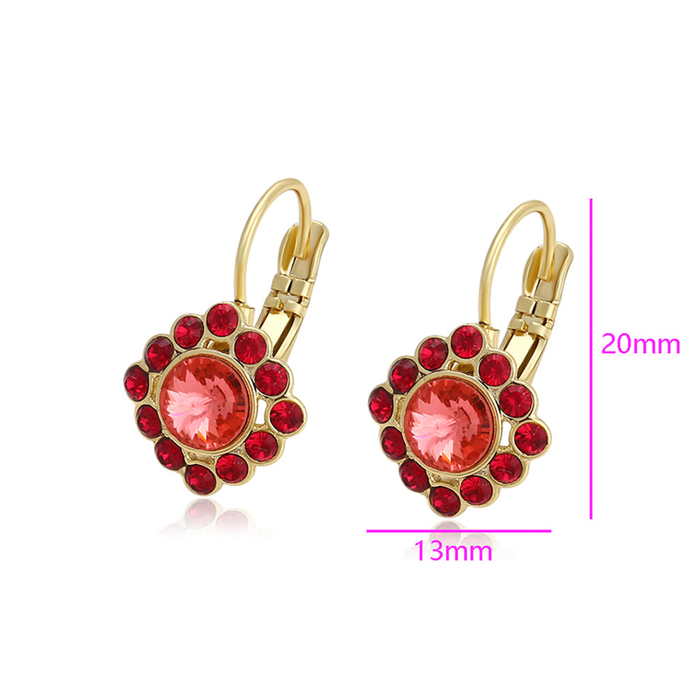 Pozlacené Slitinové Náušnice s Červeným Emporia® Křišťálem 2 