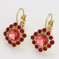 Pozlacené Slitinové Náušnice s Červeným Emporia® Křišťálem