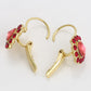 Pozlacené Slitinové Náušnice s Červeným Emporia® Křišťálem