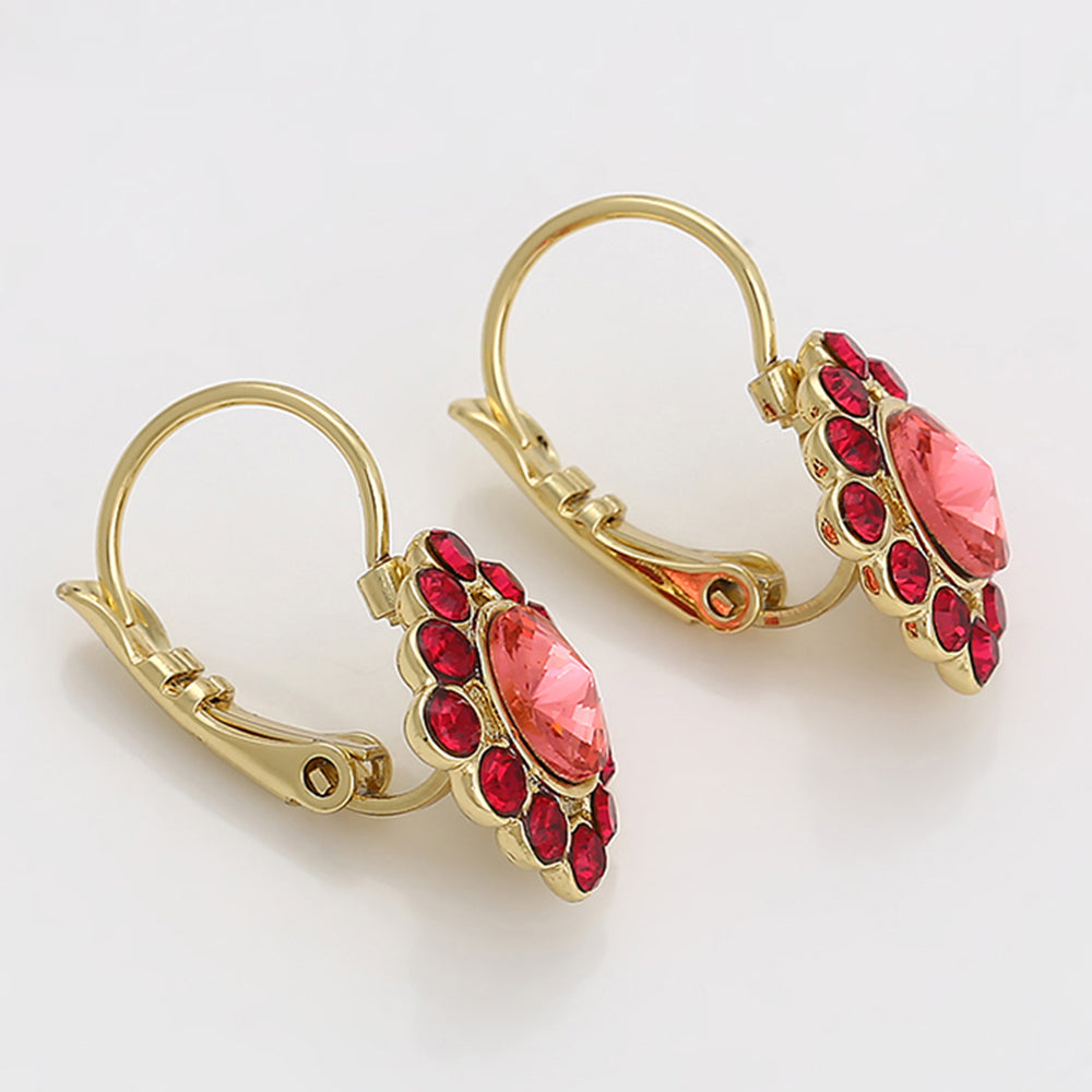 Pozlacené Slitinové Náušnice s Červeným Emporia® Křišťálem