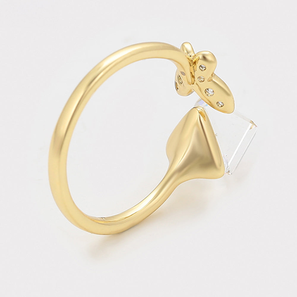 Pozlacený Slitinový Prsten s Bílým Emporia® Křišťálem 4 