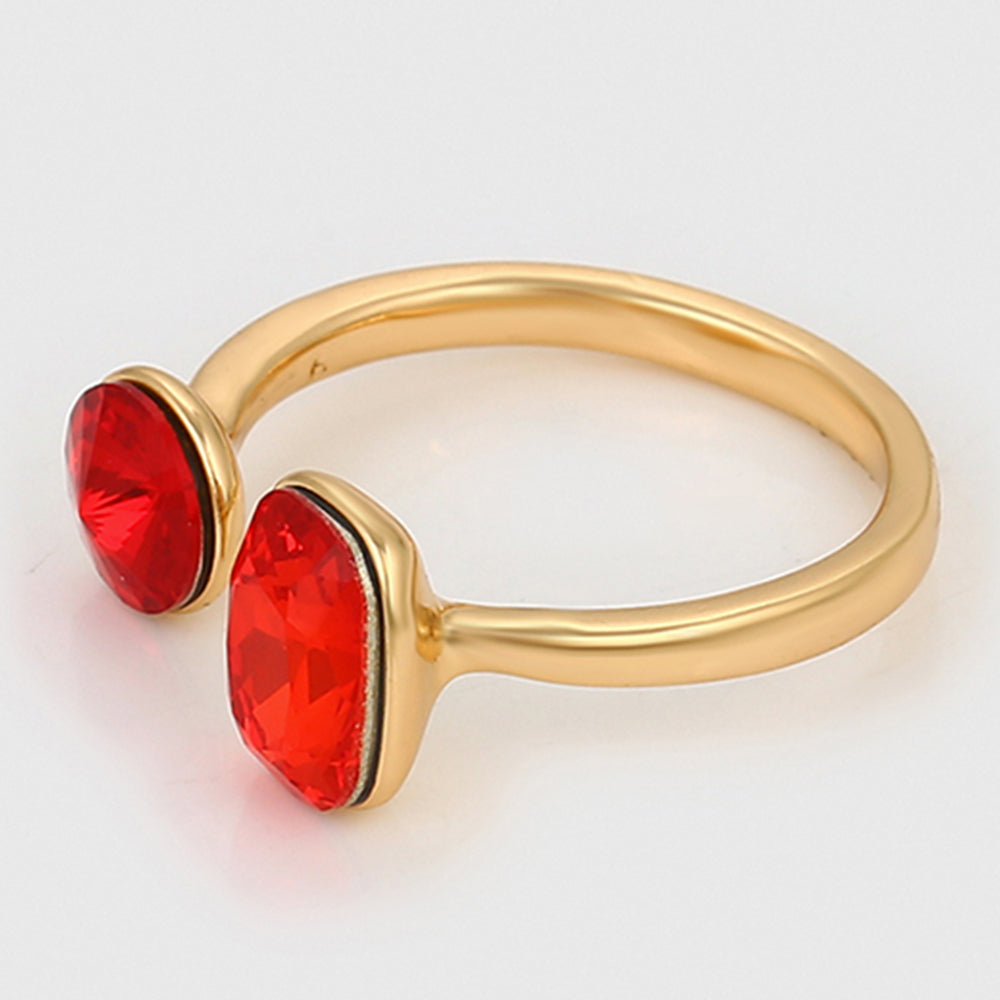 Pozlacený Slitinový Prsten s Červeným Emporia® Křišťálem
