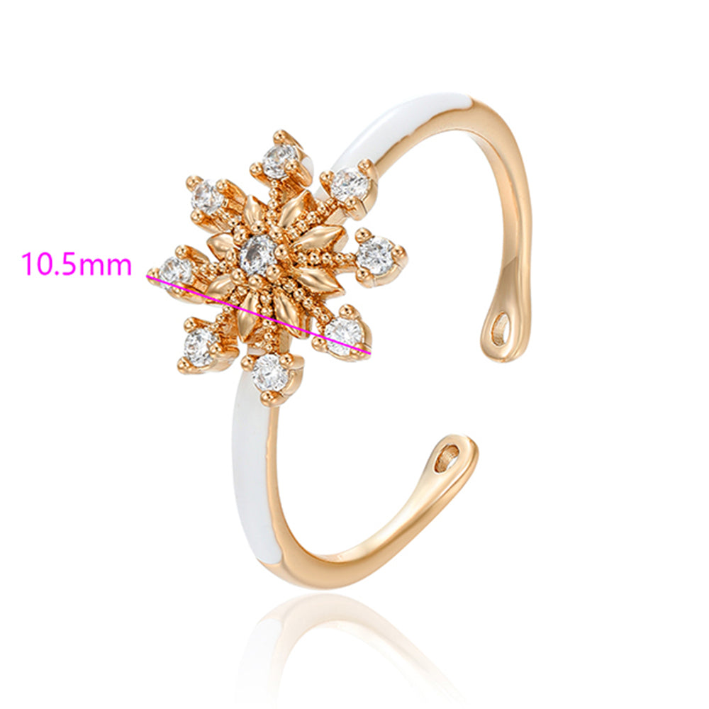 Pozlacený Slitinový Prsten s Bílým Emporia® Křišťálem a se Smaltem