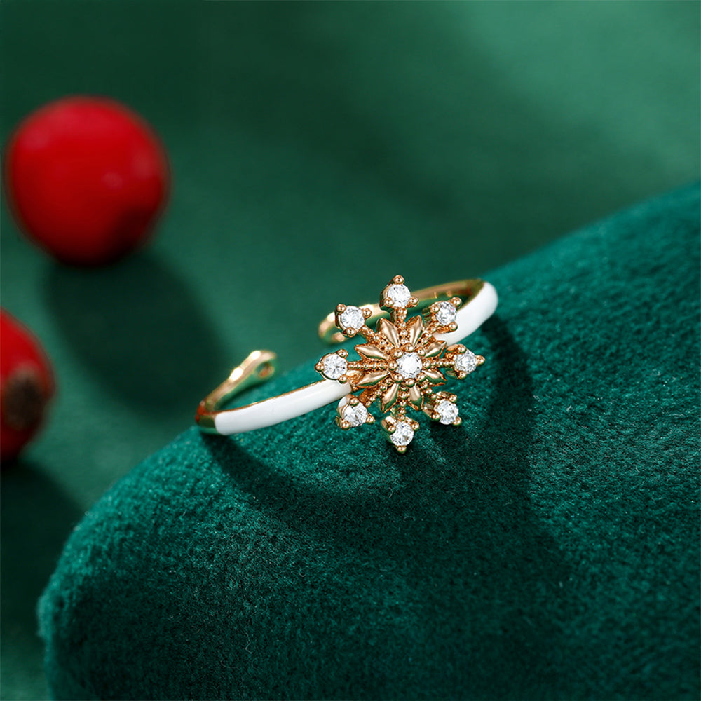 Pozlacený Slitinový Prsten s Bílým Emporia® Křišťálem a se Smaltem